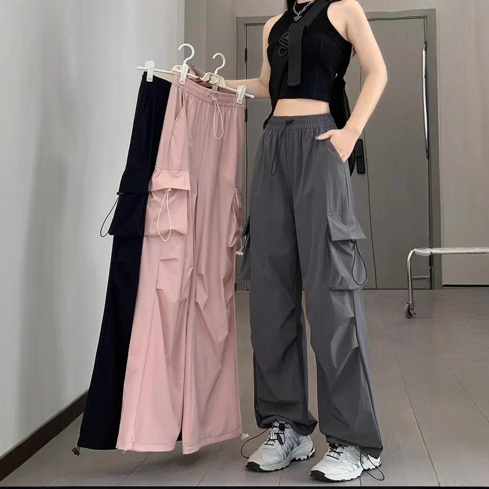

Women s Quick-Dry Wide Leg Summer Work Pants - Plus Size, Loose Fit, Floor-Length XXL