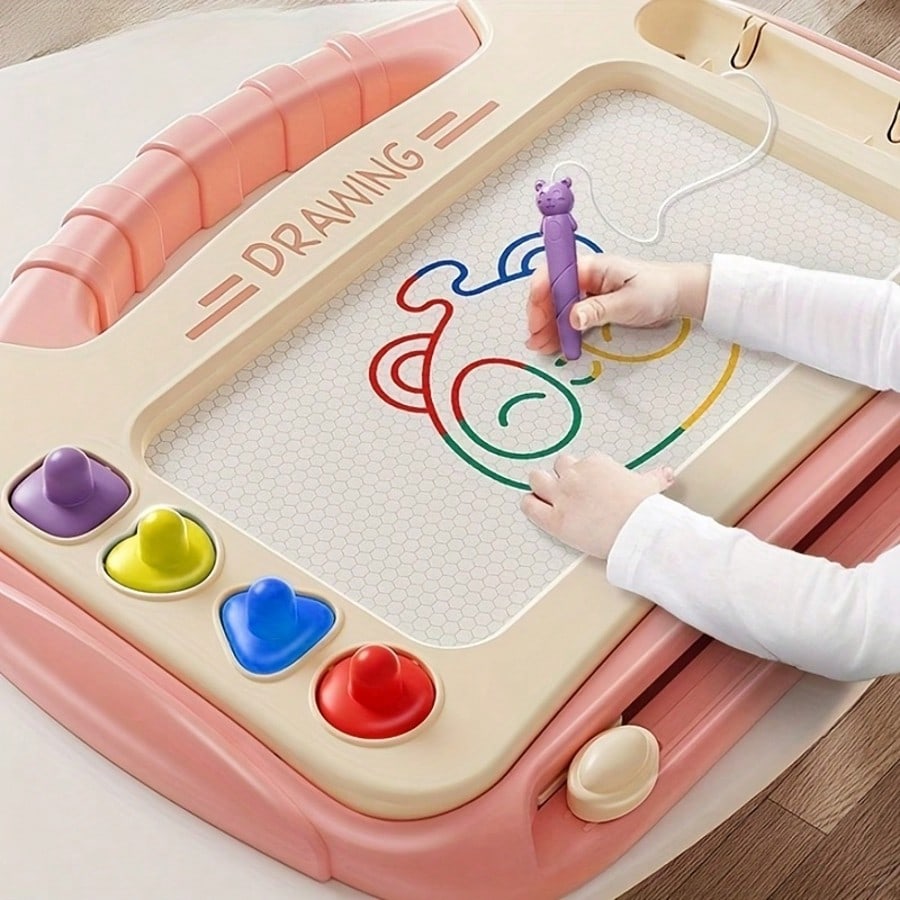 Children's Magnetic Drawing Board Suitable For Children Over 3 Years Old, 4 Color Area,Stimulating Children's Creativity,Portable And Easy To Clean