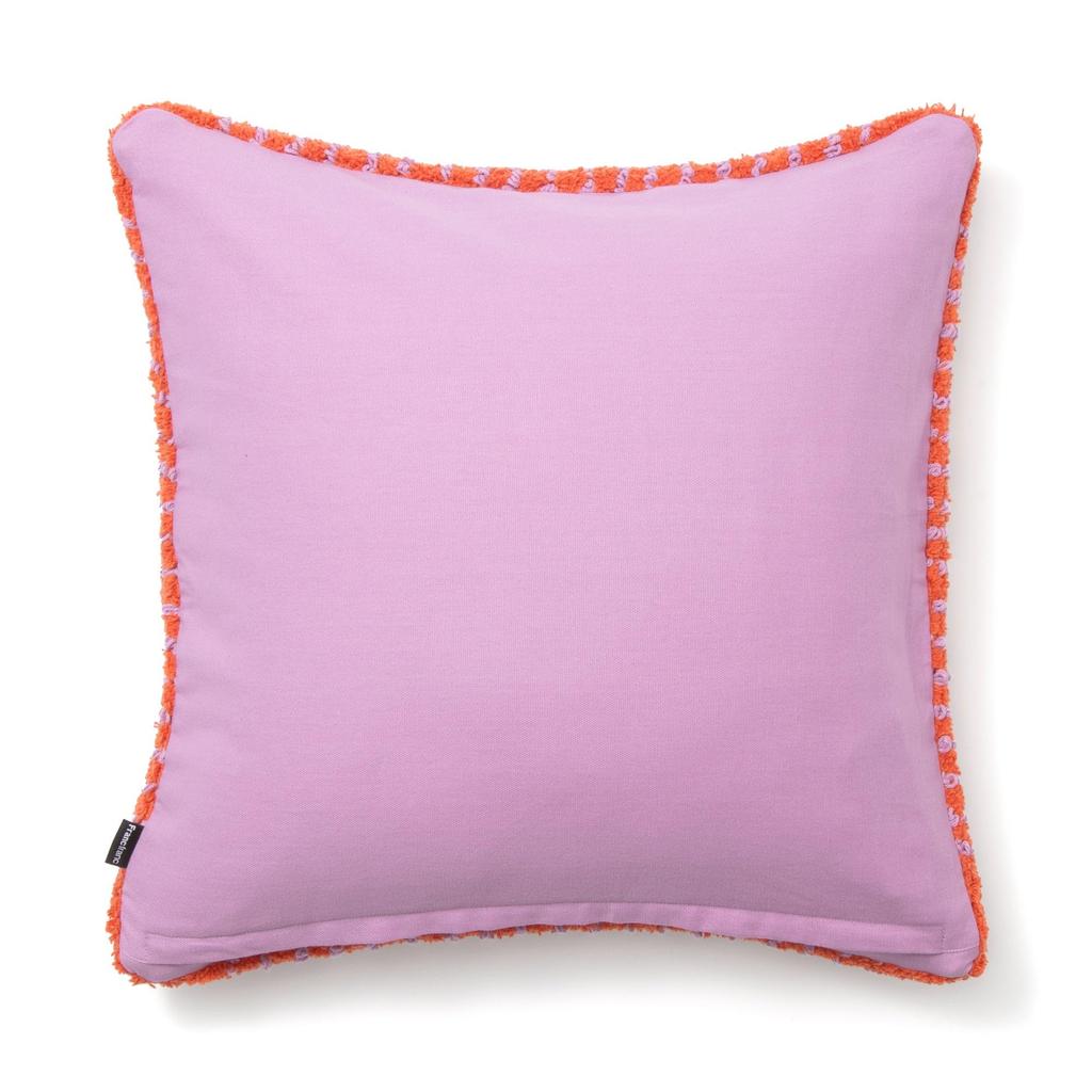 Francfranc Tufted Plaid Cushion Cover, 45cm X 45cm, Orange (035) - Perfect for Interior Decoration, Housewarmings, or As a Gift.