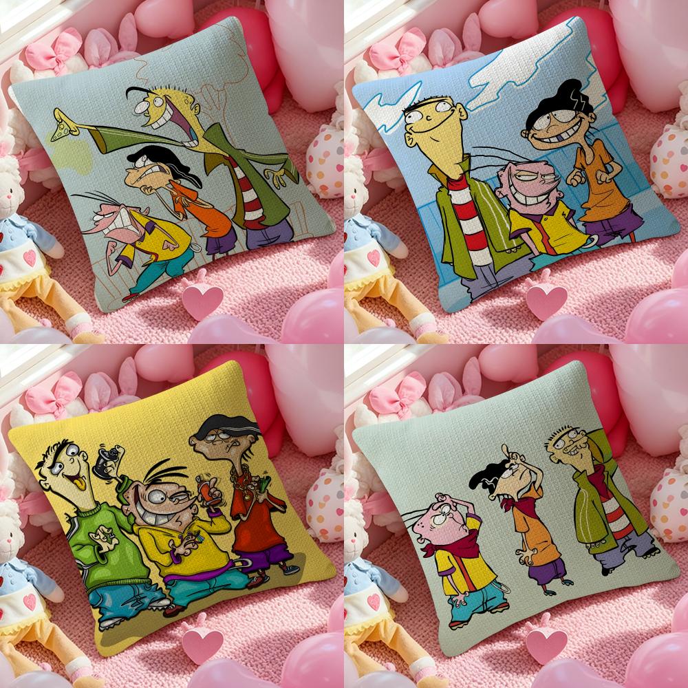 Anime EEd Edd N Eddy Cartoon Pillow Case Pattern Printed Pillowcase for Living Room Sofa Cushion Cover Bedroom Decor