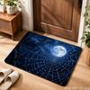 Halloween Pumpkin Moon Spider Web Door Mat Gothic Area Rug Non-Slip Spooky Night Front Door Decor