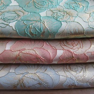 Big Rose Jacquard Brocade Fabric European Style Satin Brocade Cloth DIY Coat Bag for Apparel Project Clothing Supplies