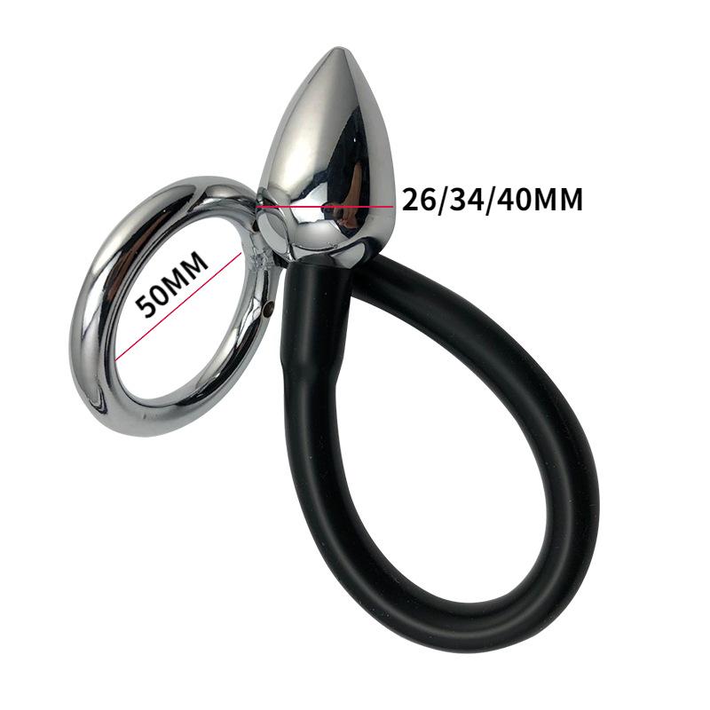 Stainless Steel 3 SIZE Penis Rings with Anal Plug Cock Ring Prostate Massage Chastity Cage Delay Ejaculation Sex Toy for Men Gay