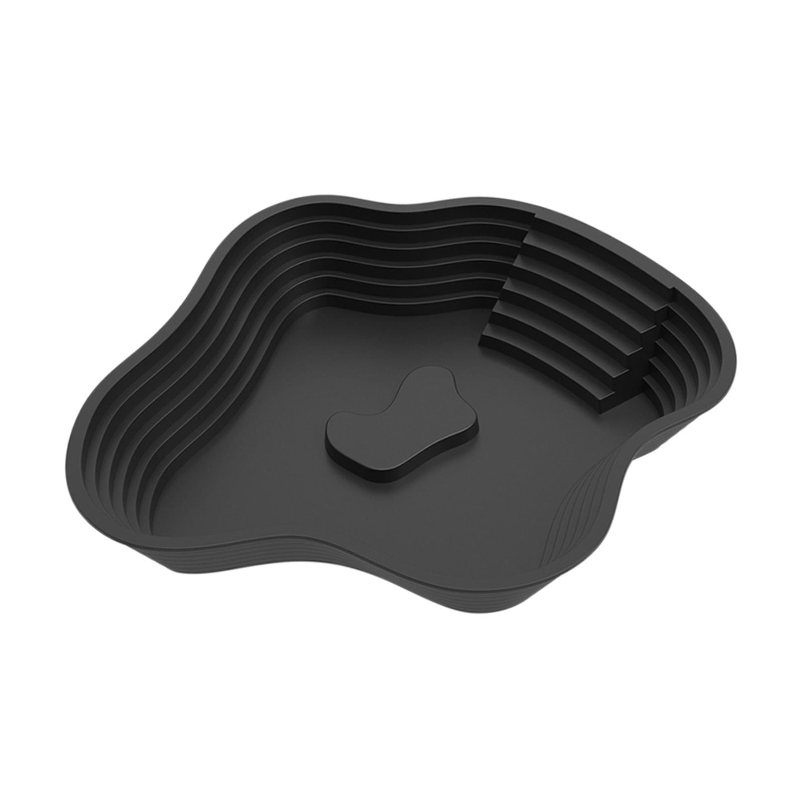 

Turtle Feeder Water Bowl PP Material Easy to Maintain Tortoise Basking Platform for Reptile Aquarium чёрный