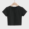 Women's Slim Fit Short Sleeve Cropped Turtleneck T-Shirt - Solid Color Summer Sports Top