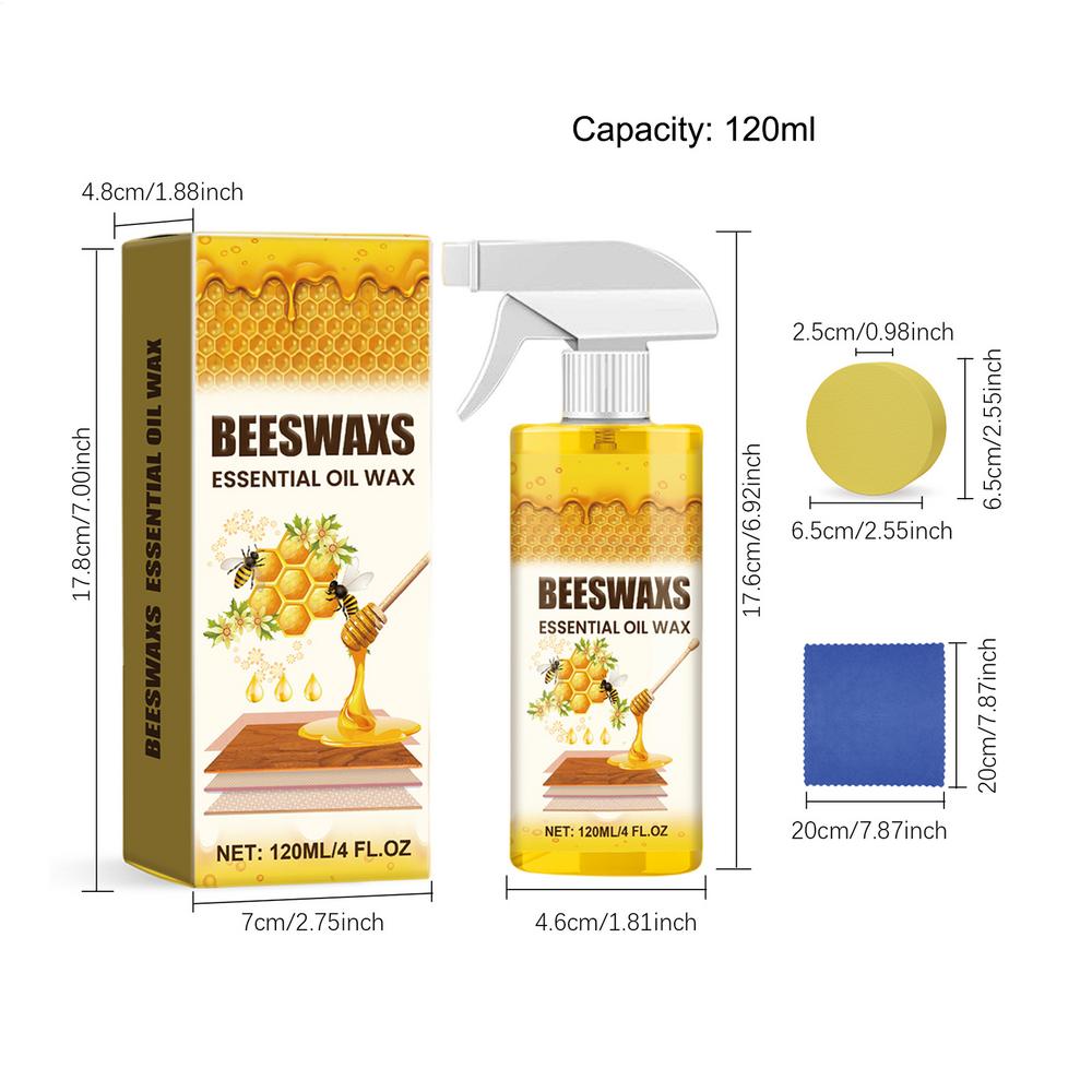 120ml Beeswax Wood Polishing Spray Beeswax Furniture Polishing and Cleaning Agent Natural Floor Beeswax Wood Conditioner 01
