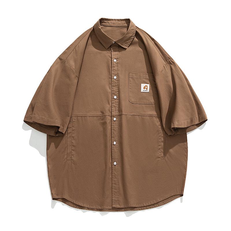 

Мужская рубашка Hanlu в японском стиле с короткими рукавами и карманами по бокам XXL