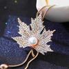 Diamond-encrusted Maple Leaf Sweater Chain Women's Fashion Long Fringed Necklace Autumn and Winter Clothes Decorative Hanging Chain