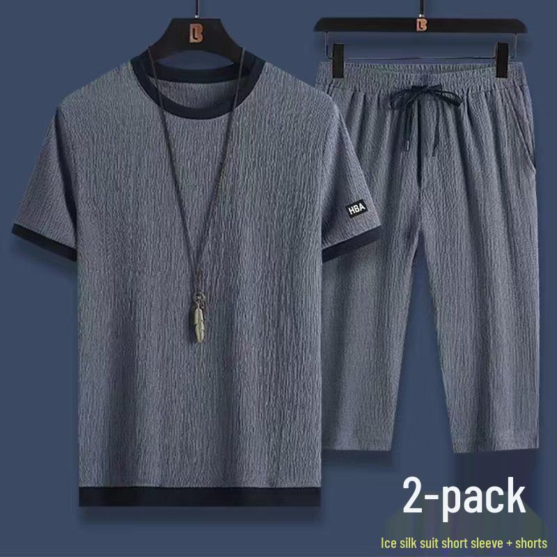 Herren 2023 Sommer Eis Seide Kurzarm T-Shirt: Dünn, Anti-Falten, Trendiger koreanischer Stil, Lässig & Sportlich.