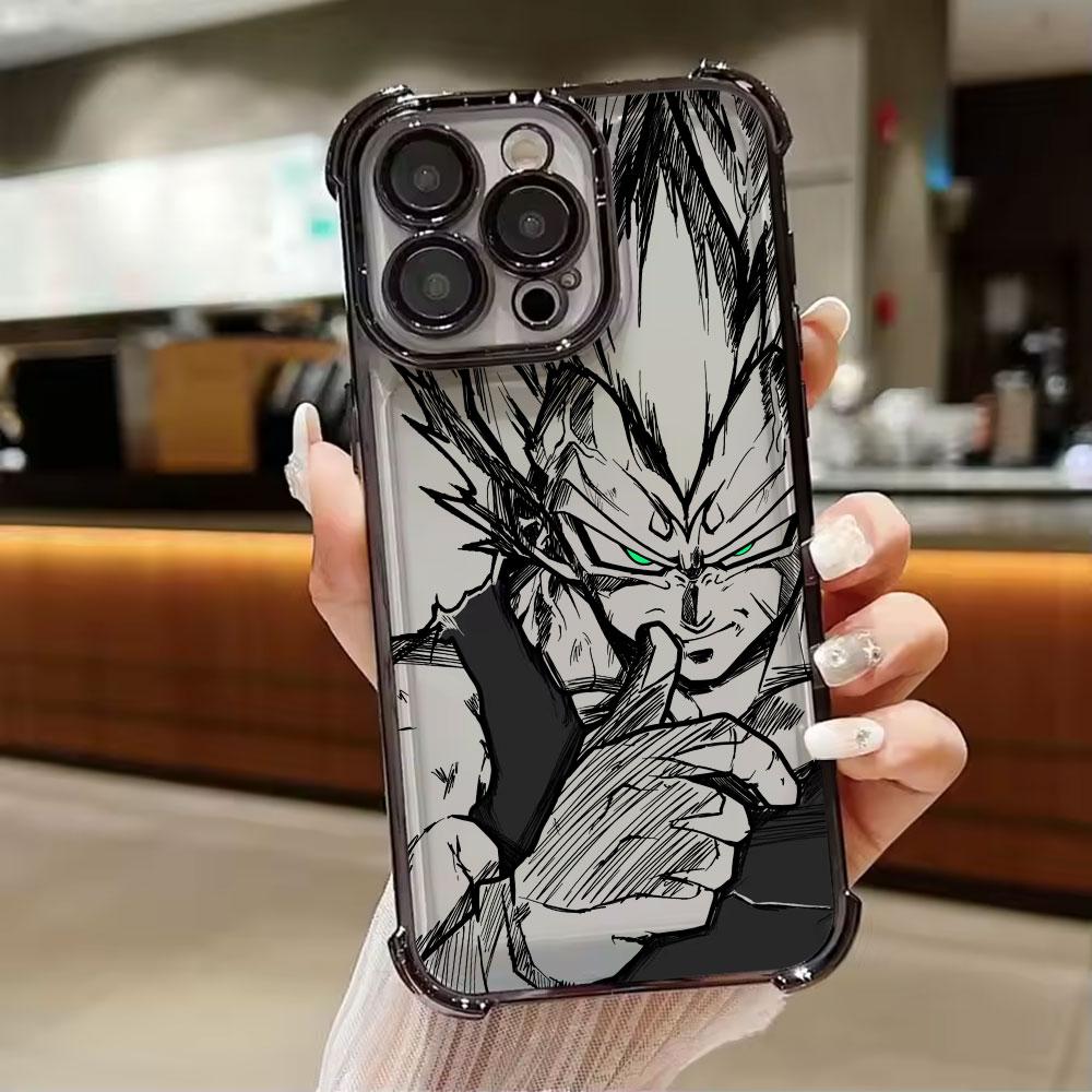Cool Vegeta Goku Dragons Balls Art Phone Case for iPhone 11 13 15 16 17 Pro Max 14 Plus 17Air 16E 13 Pro 12 Mini 11 Clear Cover
