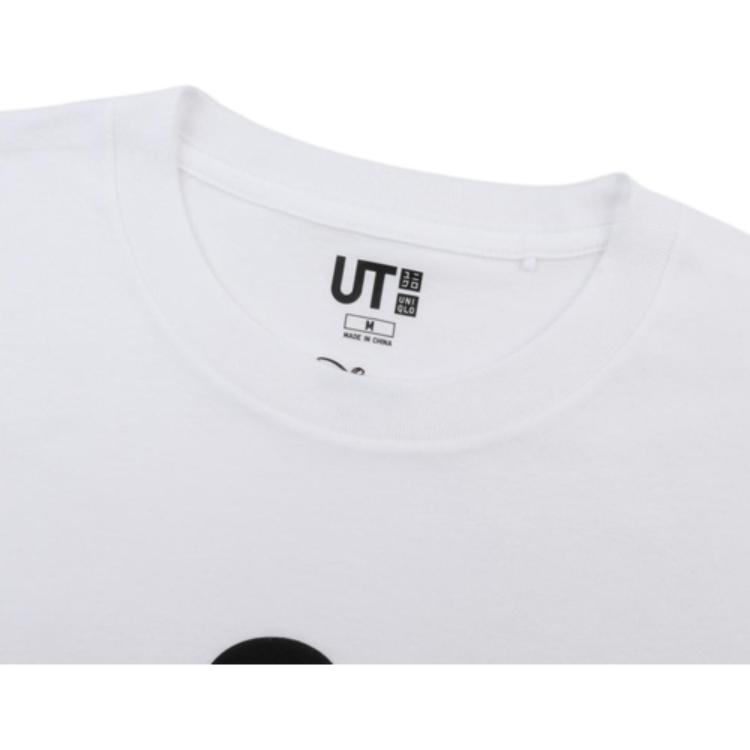 Uniqlo × Disney Mickey Mouse Cartoon Print Crew Neck Short Sleeve T-Shirt Unisex Tops White 438083-00