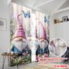 2pcs,2D plane printing Window Curtain FairyTaleDwarves Versatile 100% Polyester (without rod) Holiday Perfect for Bedroom,