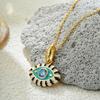 Vintage Multicolor CZ Zircon Enamel Evil Eye Pendant Necklace for Women Fashion Gold Plated Oil Drip Charm Collar Jewelry Gifts