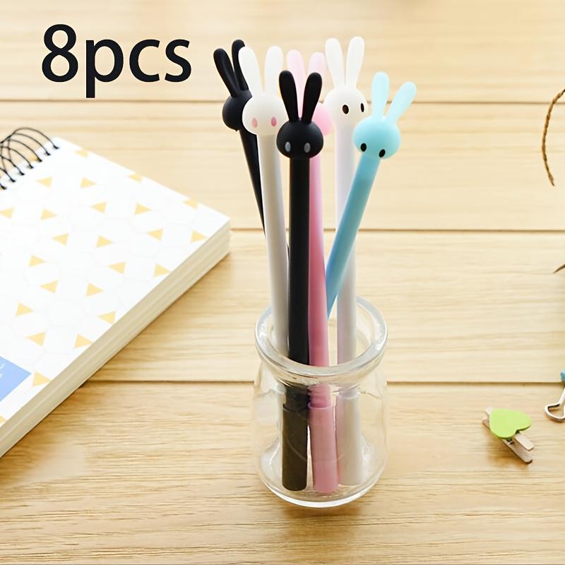 

8pcs mixed rabbit neutral black ink pens, gel pens,cute school supplies, office stationery, photo album, Kawaii pens, stationery