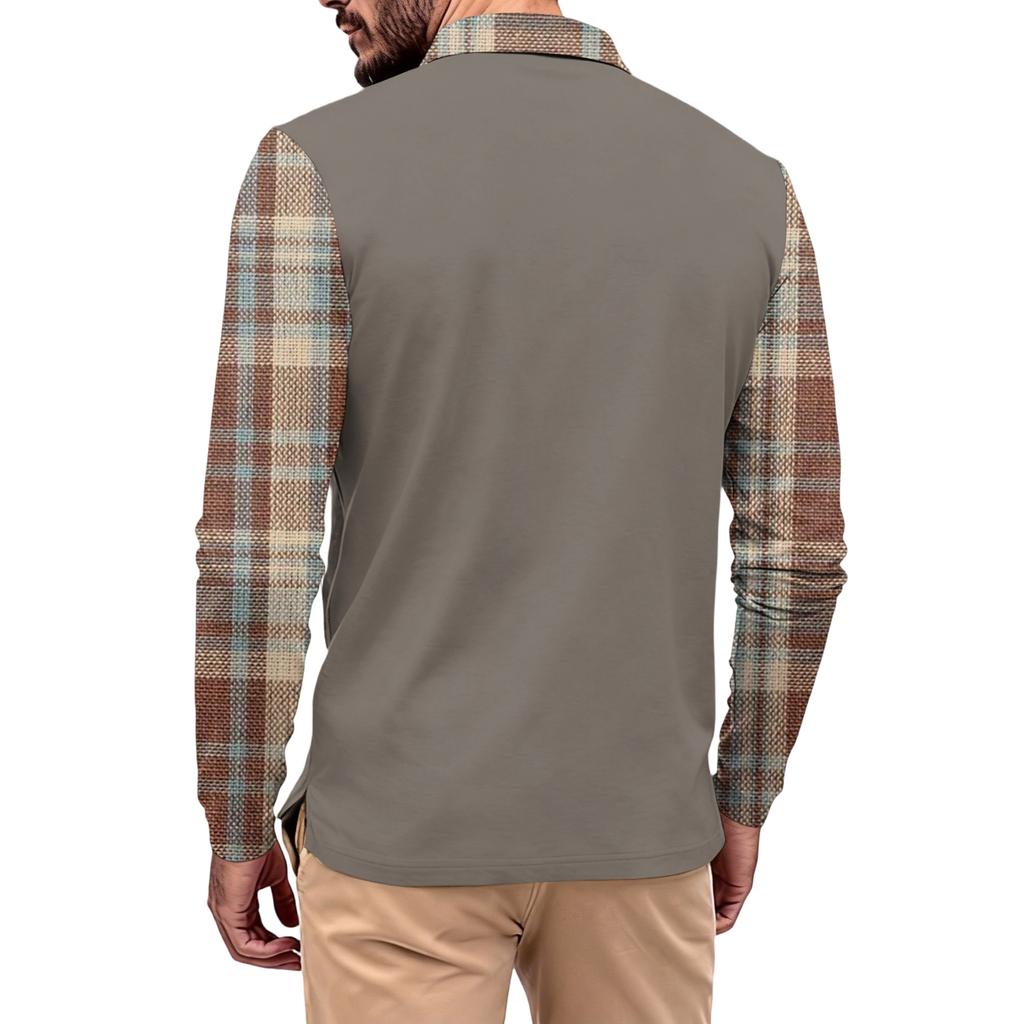 Men's Long,sleeved Collared Button,down Pocket Casual Top