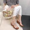 Fashion Wedge French Sandals with Abnormity with 2025 New Summer Temperament Niche Strap Sandals