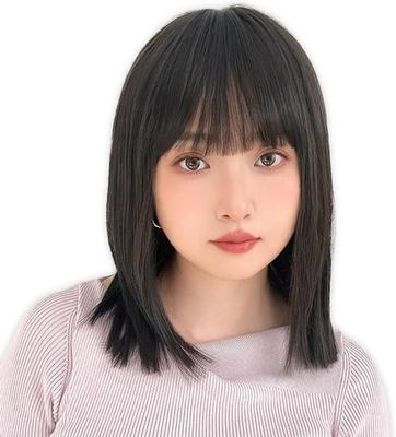 Brightlara Women's Natural Full Wig, Medium Bob, Semi-Long Layered, hf1964-BC