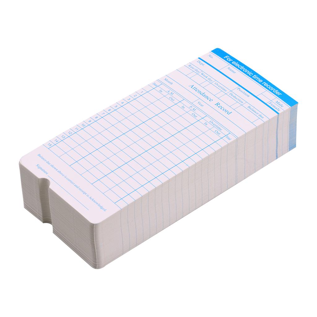 90er Pack Stempelkarten Stempelkarten Monatlich 2-seitig 18 * 8,4cm für Mitarbeiter Anwesenheit Stempeluhr Zeiterfassung