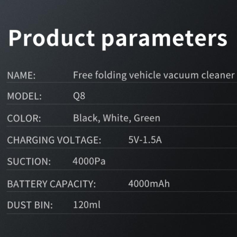 Car Cleaner Car Household Wireless High-Power Folding Strong Suction Handheld Small Vacuum Cleaner Car Supplies