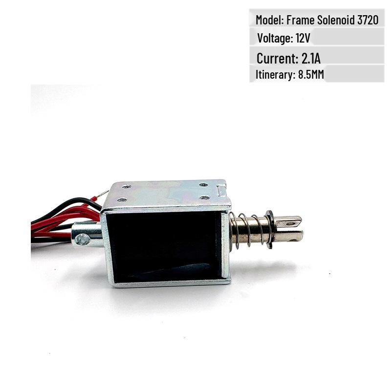 Hengda Compact 12V DC Push-Pull Frame Solenoid, 8mm Stroke