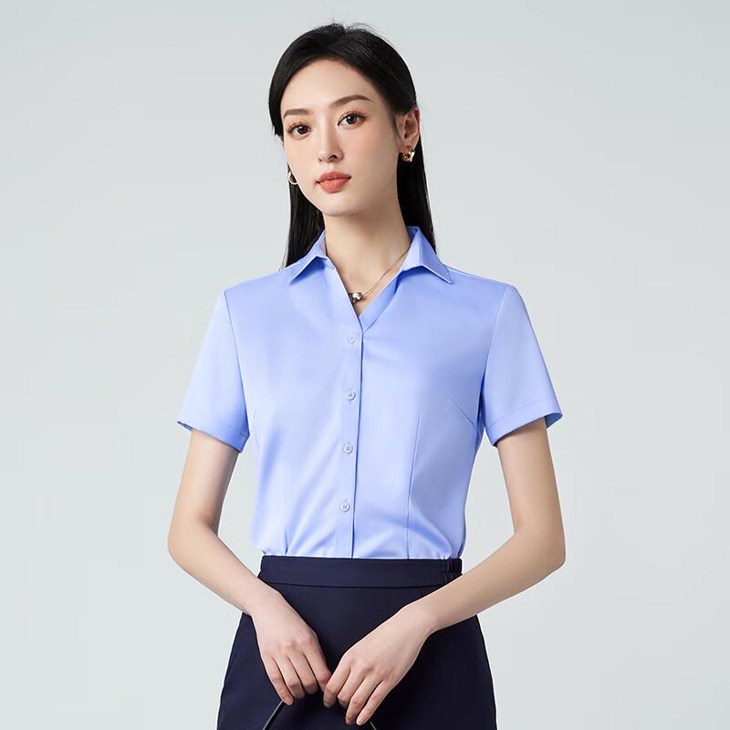 Trueman Women's V-Neck Short Sleeve Blouse