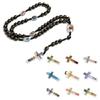 Catholic Cross Rosary Necklace Cross Pendant Beaded Necklace Religious Jewelry