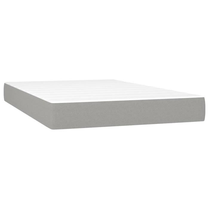 347754 vidaXL Matelas de lit à ressorts ensachés Gris clair 120x200 cm epaisseur 20 cm