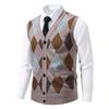 TUCANO Men's Argyle V-Neck Cardigan Sweater Vest
