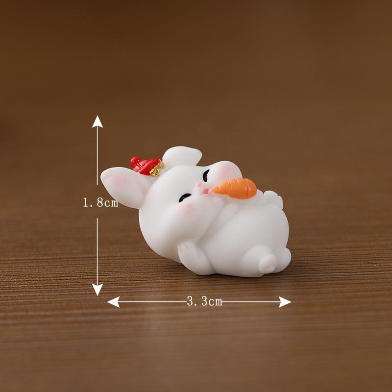Charming Resin Bunny Figurines Playful Cartoon Animals For Miniature Garden