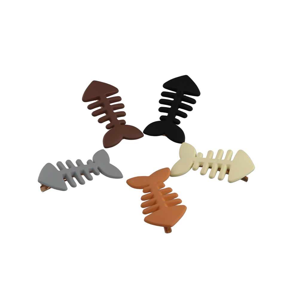 Plastic Fish Bone Hair Clip Y2k Geometry Hair Accessories Cute   Girls