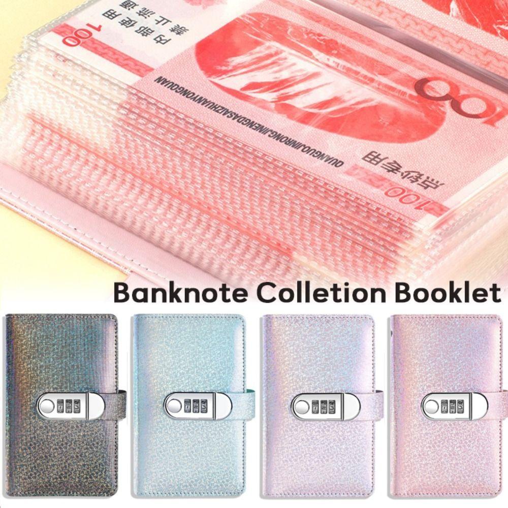 With Password Lock Saving Money Notebook PU Leather Budget Saving Book