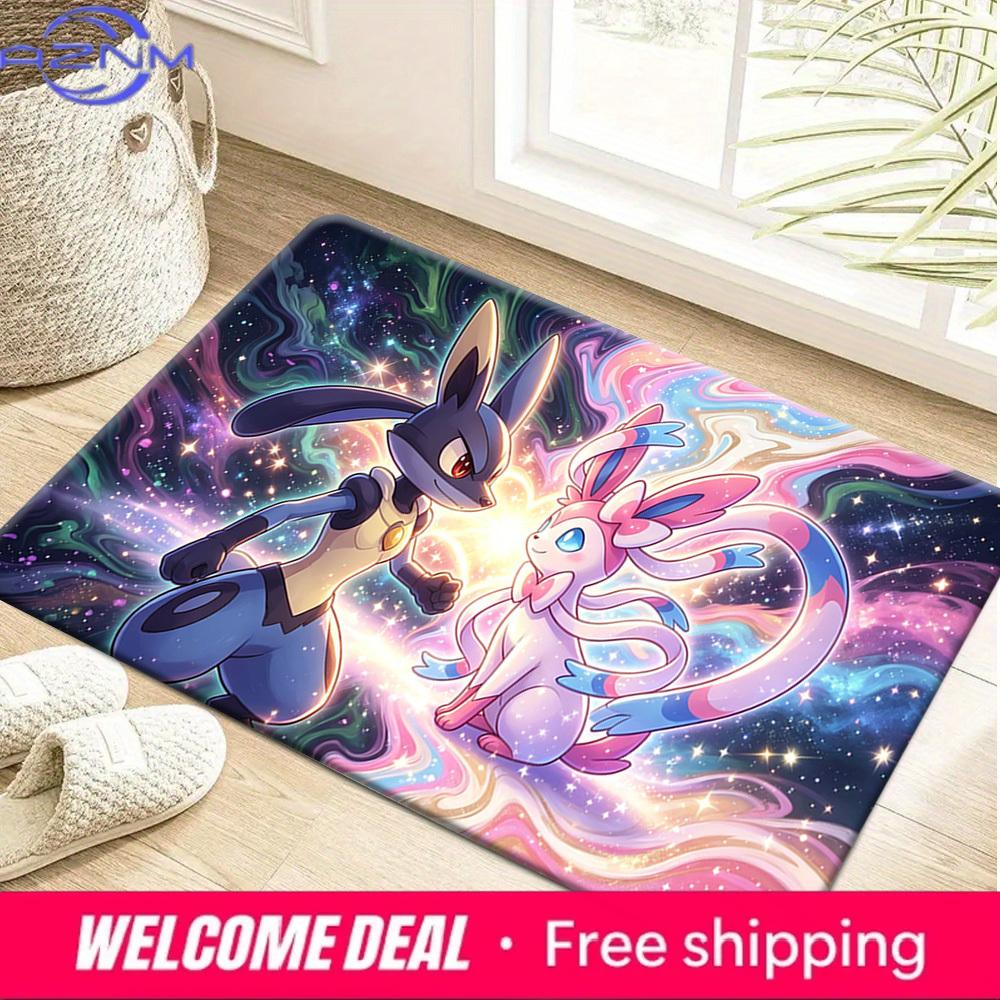 Pokemon Lucario & Sylveon Print Non-Slip Floor Mat Doormat