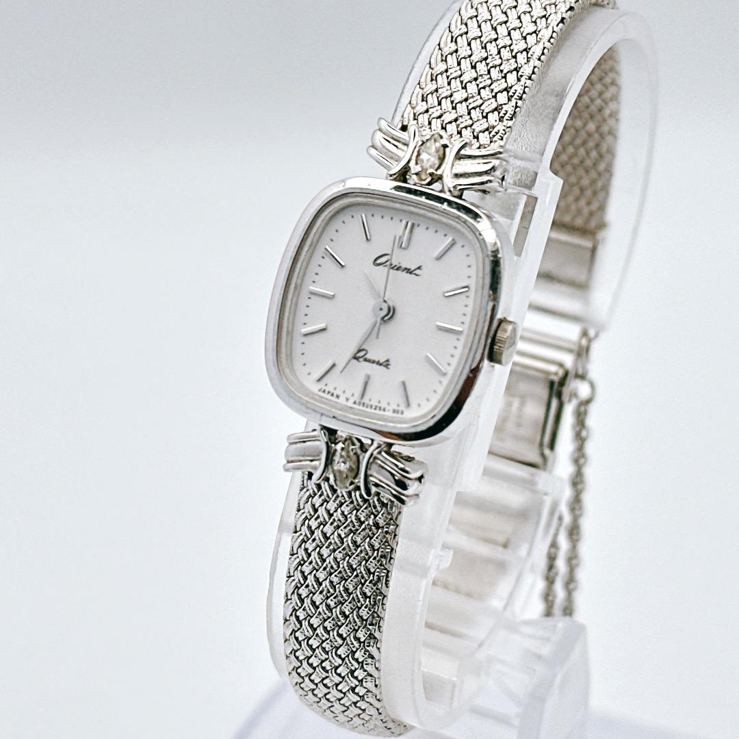 Used Rare beautiful item [operating/battery replacement] Orient ORIENT Bracelet Watch Silver