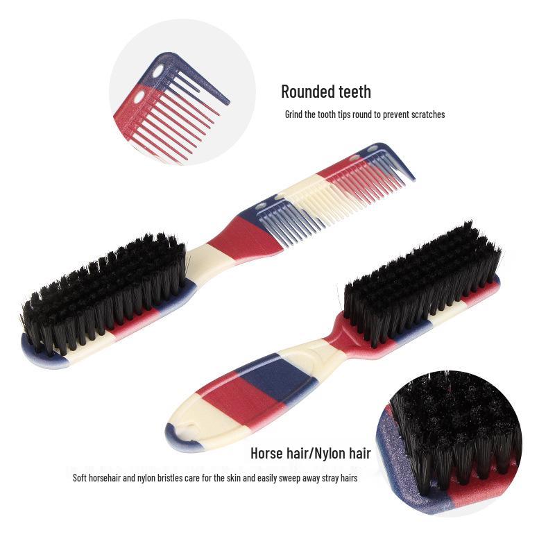 Men's Double-Headed Beard & Hair Styling Comb with Horsehair Brush