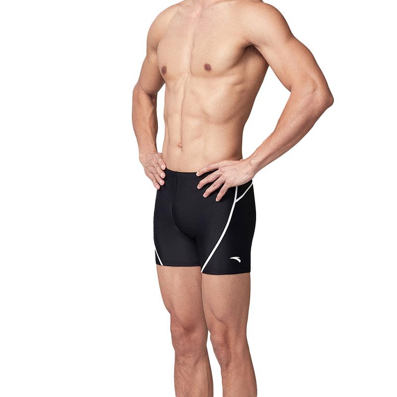 Anta Water Resistant Breathable Slim Fit Professional Competitive Training Swim Shorts Men Swimwear Black 1824532401-10