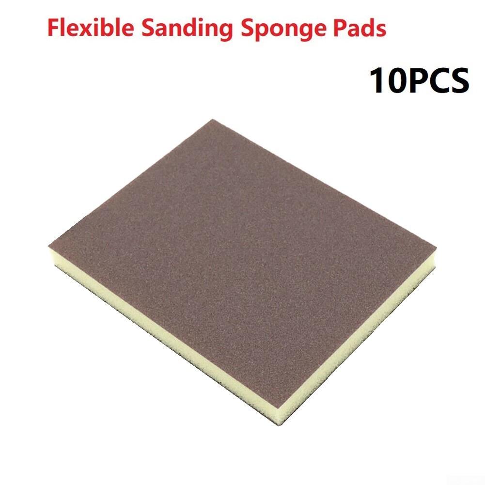 Buy 10Pcs Flexible Sanding Sponge Pad Wet/Dry Foam Sandpaper Polishing