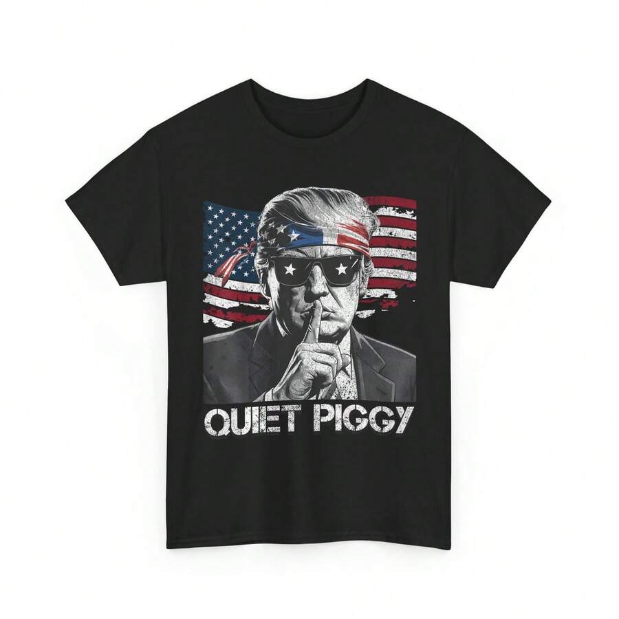 

Cute Silent Pig Graphic Tee for Fun Wear S разноцветный