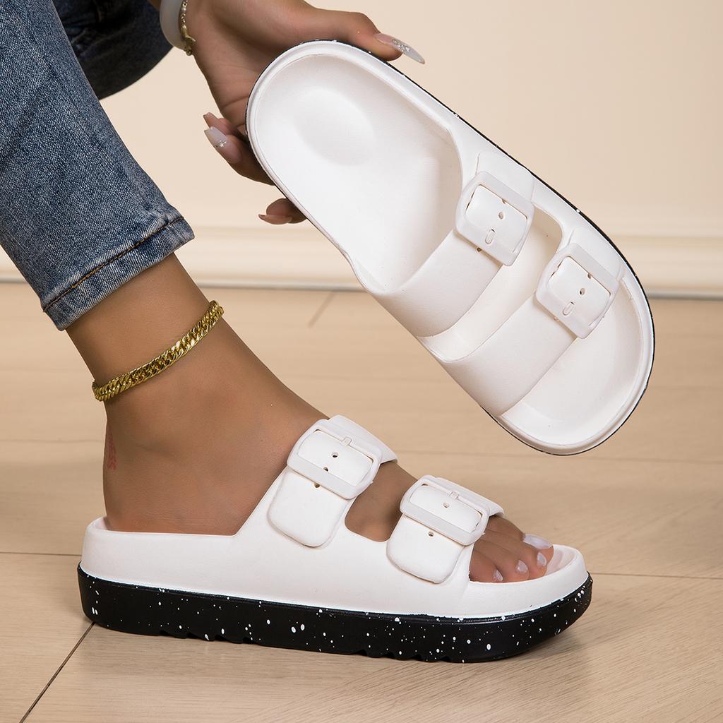 Summer Women Sandal Tick Sole Casual Mules Soft Bottom Slides Light Outdoor Flat Shoes Beach Gladiator