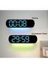 LED Digital Wall Clock Home Living Room Clock Decor Ambient Lights Time Date Timekeeping Temperature Display Alarm Clocks