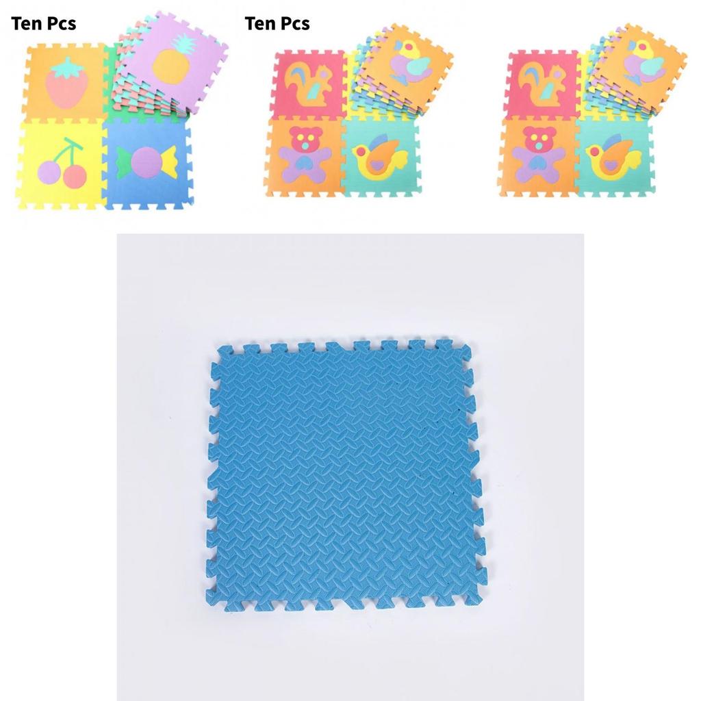 Foam Baby Crawling Mat With Cartoon Puzzle Blocks For Toddler Playroom