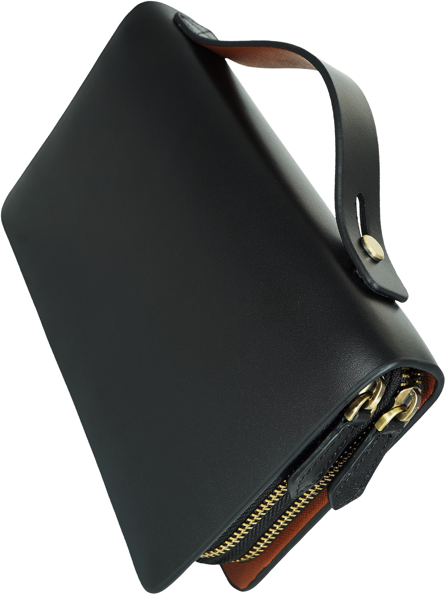 

Черный x Испанский второй длинный кошелек для кошелька и сумки с двойным круглым большим клатчем, длинный свадебный органайзер, удачи с кожей Brown_1, сумка,