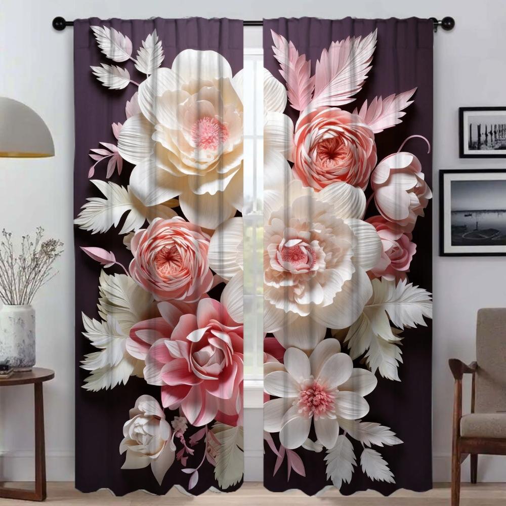 

Шторы для гостиной Шторы для комнаты 2 панели 3D Цветочные украшения на Хэллоуин Шторы Жалюзи Домашний интерьер Шторы Перегородка W132xH160cmx2pcs-CL