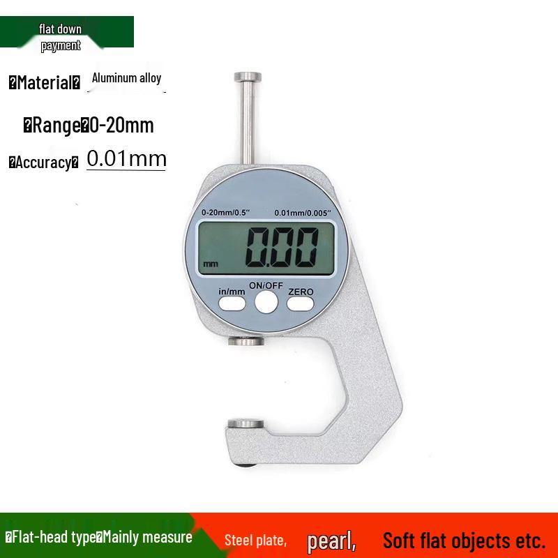 Digital Thickness Caliper: Flat & Pointed Head Gauge for Measuring Paper Board