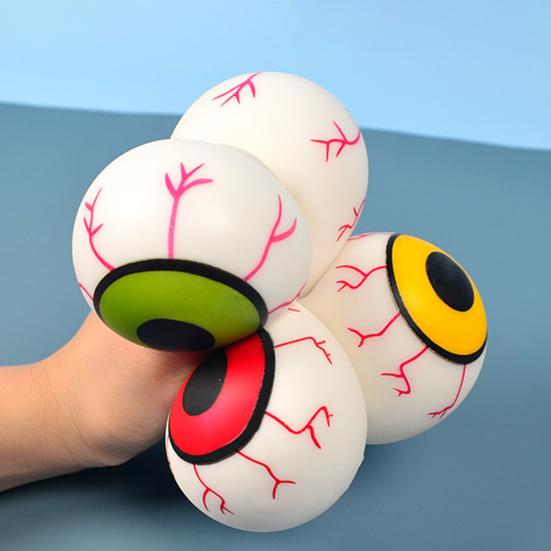Halloween Augapfel Quetschspielzeug Realistischer TPR Stressabbau Ball Knebel Scherz Fidget für Kinder Erwachsene Tragbares Dekompressions-Gadget für Angst Partygeschenke
