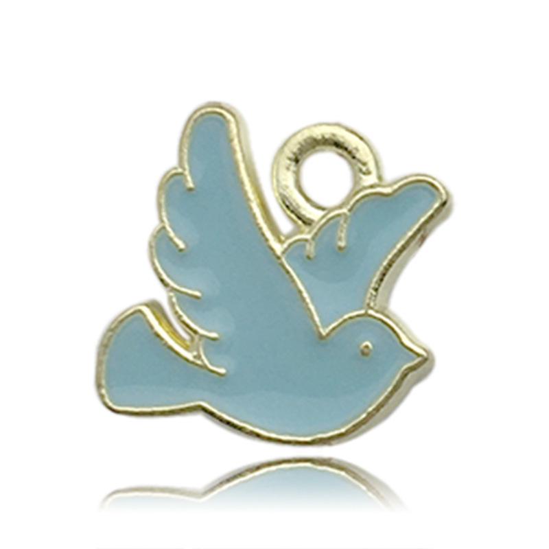Korean Alloy Drip Oil Pigeon Pendant for DIY Jewelry & Hair Accessories