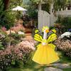 1 Set Butterfly Wing Porch Goose Costume Set Adjustable Size Fairy Wings Tutu Skirt Wand Flower Crowns Set Pet Outfit Garden