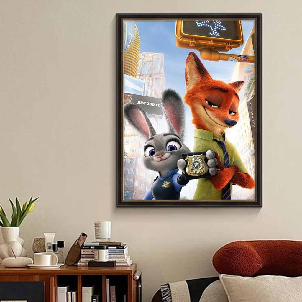 Full Round Diamond Painting The Rabbit and The Fox Art Rhinestone Picture Mosaic DIY 5D Cross Stitch Embroidery Home Decoration