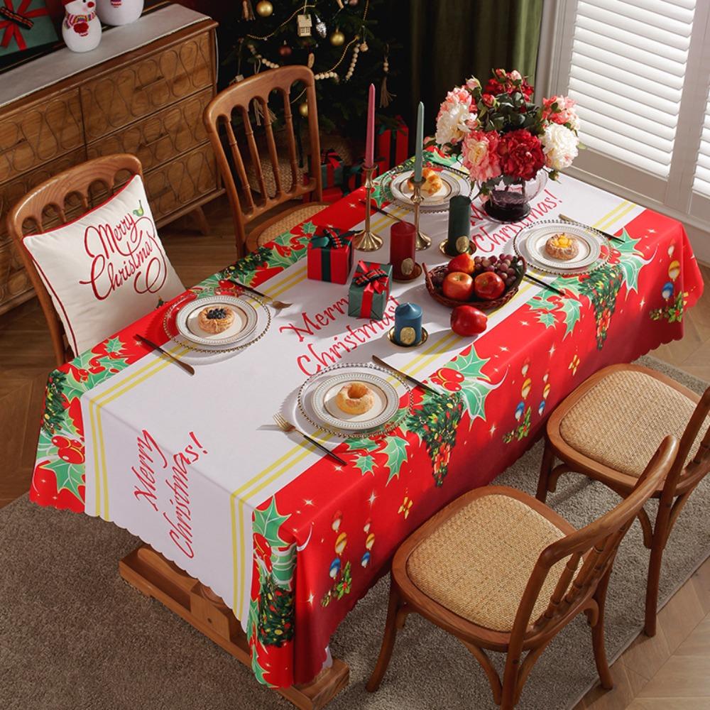 Christmas Tablecloth Holiday Wedding Party Table Cover Festive Craft Decor