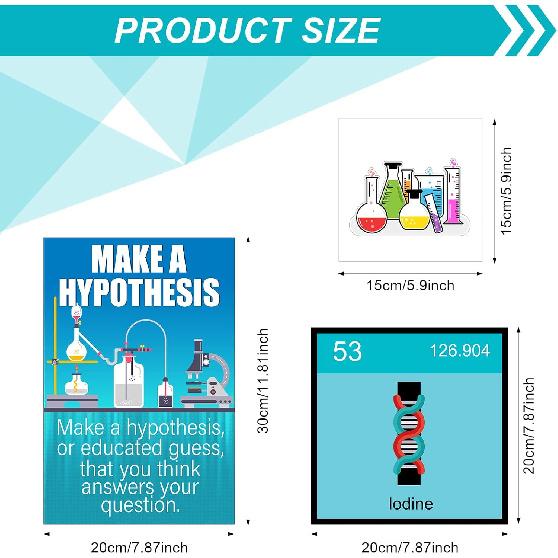 27 Pieces Science Bulletin Board Set Laminated Scientist Posters Classroom Decoration Banner Classroom Wall Decoration for Teachers Science Lab