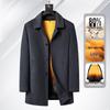 Men's Winter Wool Blend Overcoat with Removable Rabbit Fur Lining